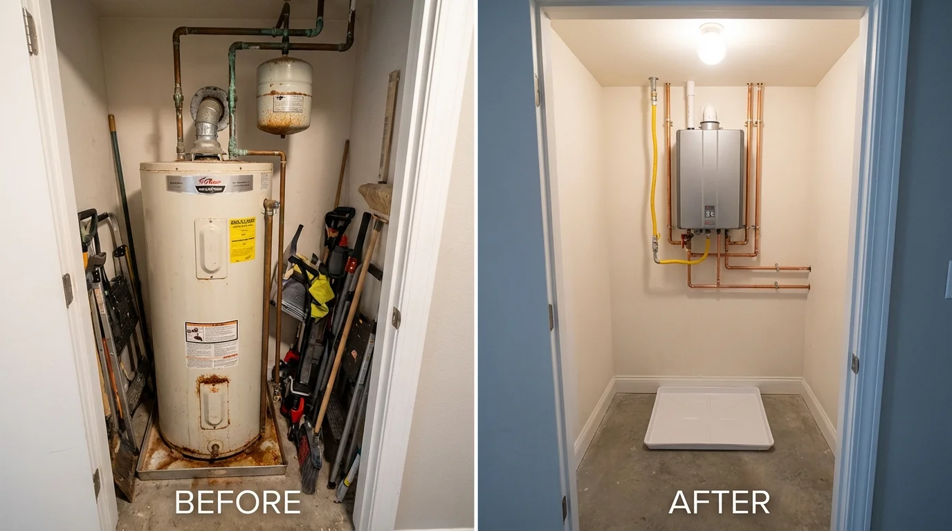 Tank water heater versus wall-mounted tankless unit comparison for Batesville, MS homeowners